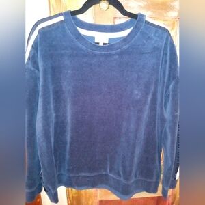 Mint Velvet Hyge Navy Blue Velvet Sweater